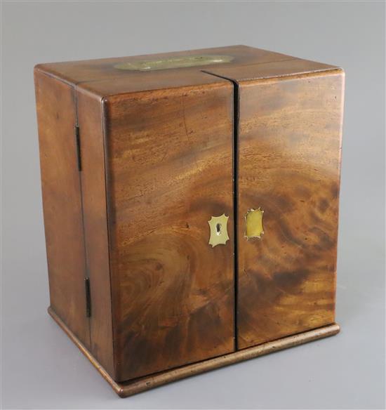 An early 19th century brass mounted mahogany apothecary chest, width 8in. height 9in.